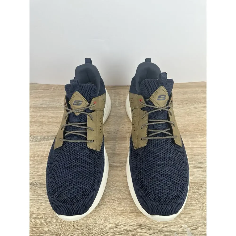 Skechers 210892 Relaxed Fit Air Cooled Memory Foam Men’s US 12 Navy Tan